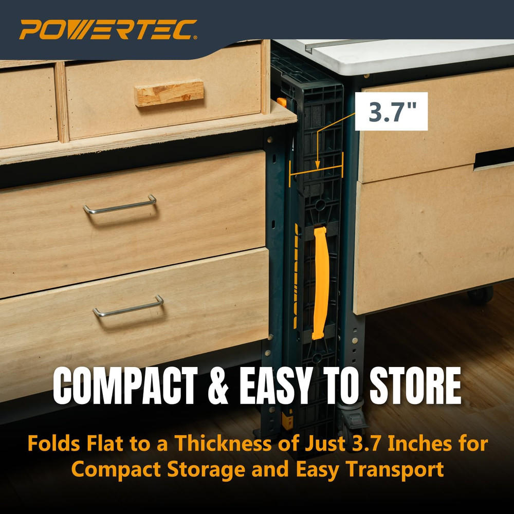 Portable Folding Worktable – Heavy-Duty Workbench with 33.5" X 24" Surface, 1650