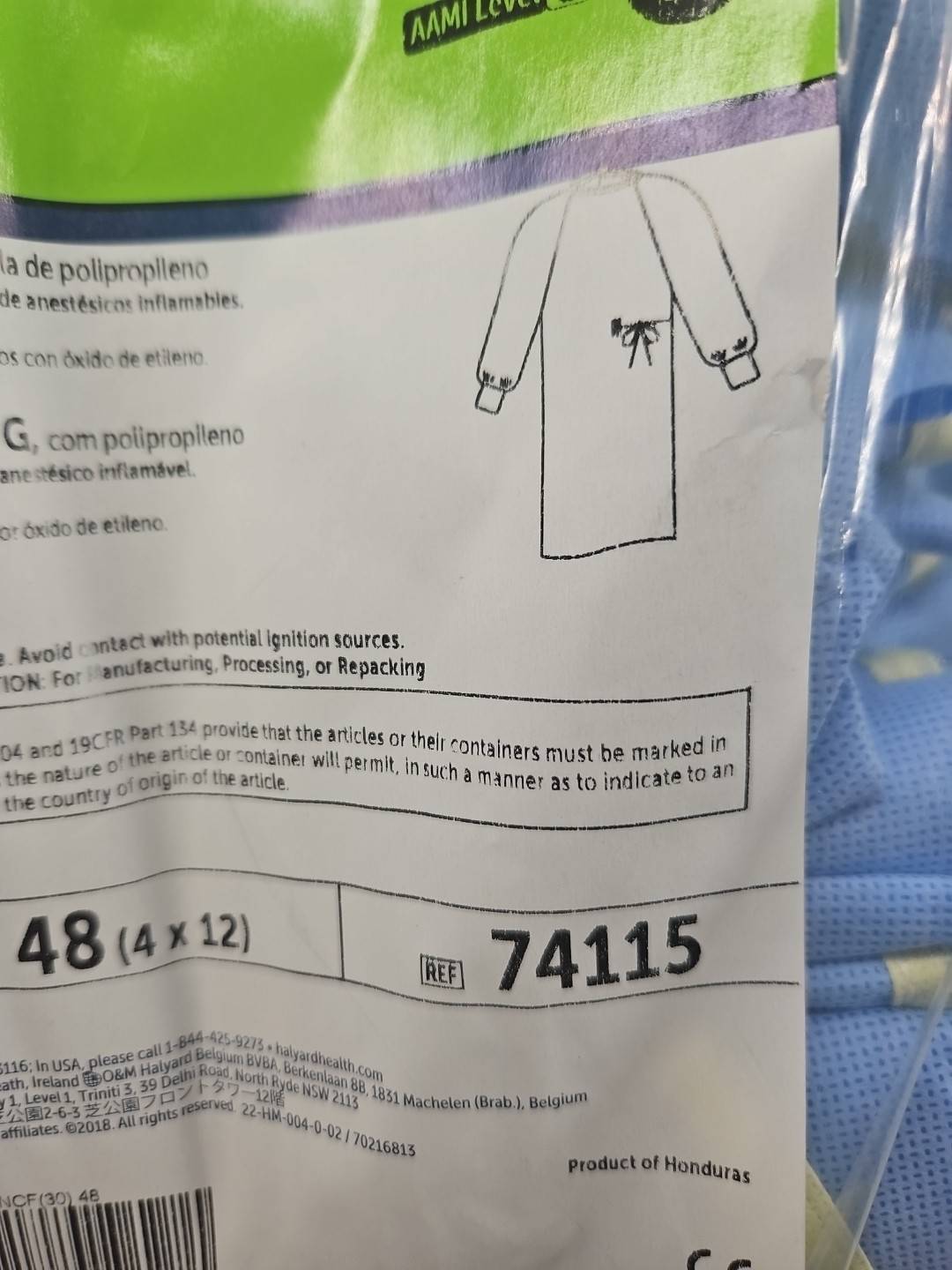 Halyard Surgical Gown Ultra With Polypropylene Fabric Size: LARGE *48-Pieces*