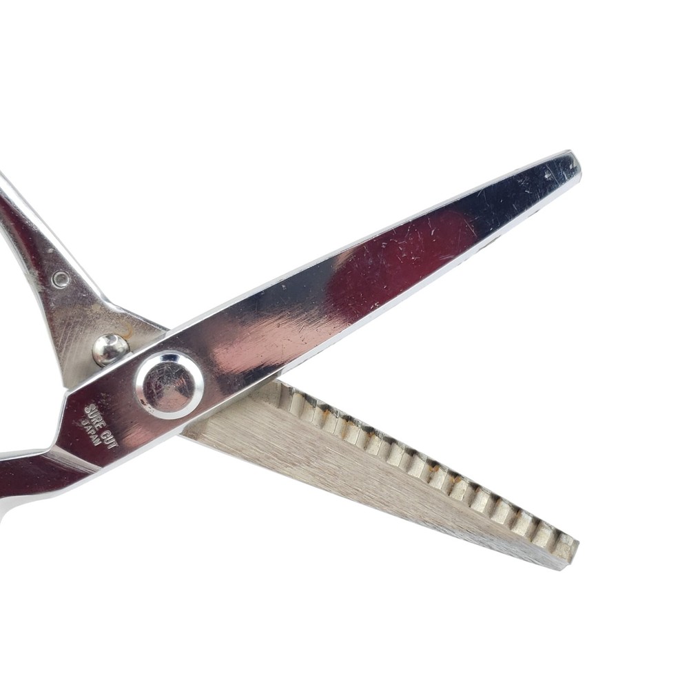 Vintage Sure Cut Pinking Shears Scissors Zig Zag Pattern Self-Adjusting Japan