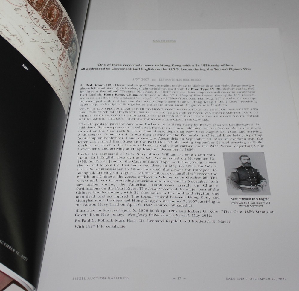 Stamp Auction Magnolia Collection Siegel Auction Galleries December 2021 LT