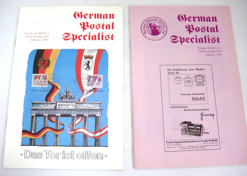 German Postal Specialist Philatelic Journals January February 1992