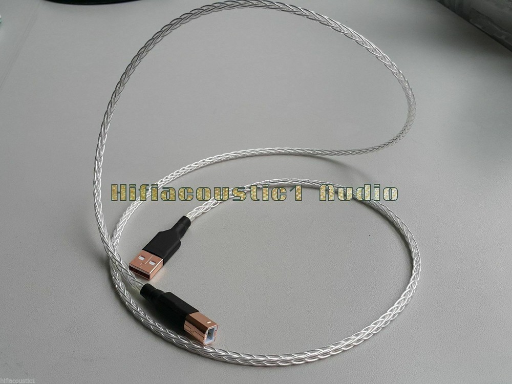 3ft USB Data DAC line decoder Cable AB A to B 8N OCC Silver HI END