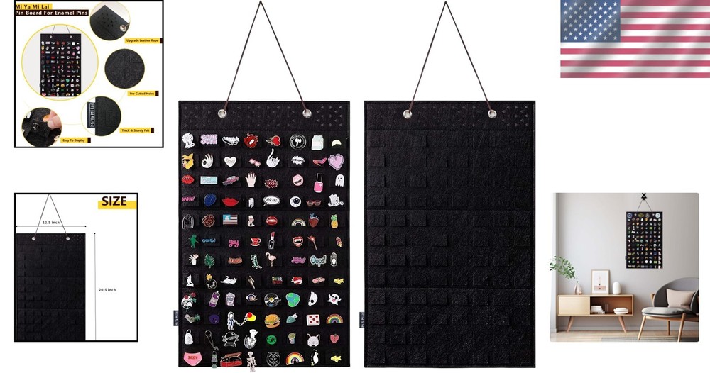 Thick and Sturdy Enamel Pin Display Case – Wall-Mount Design for Easy Access