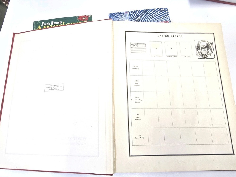 Antique 1933 Modern Postage Stamp Album 11x9.5 Stamps Removed On Some Pages