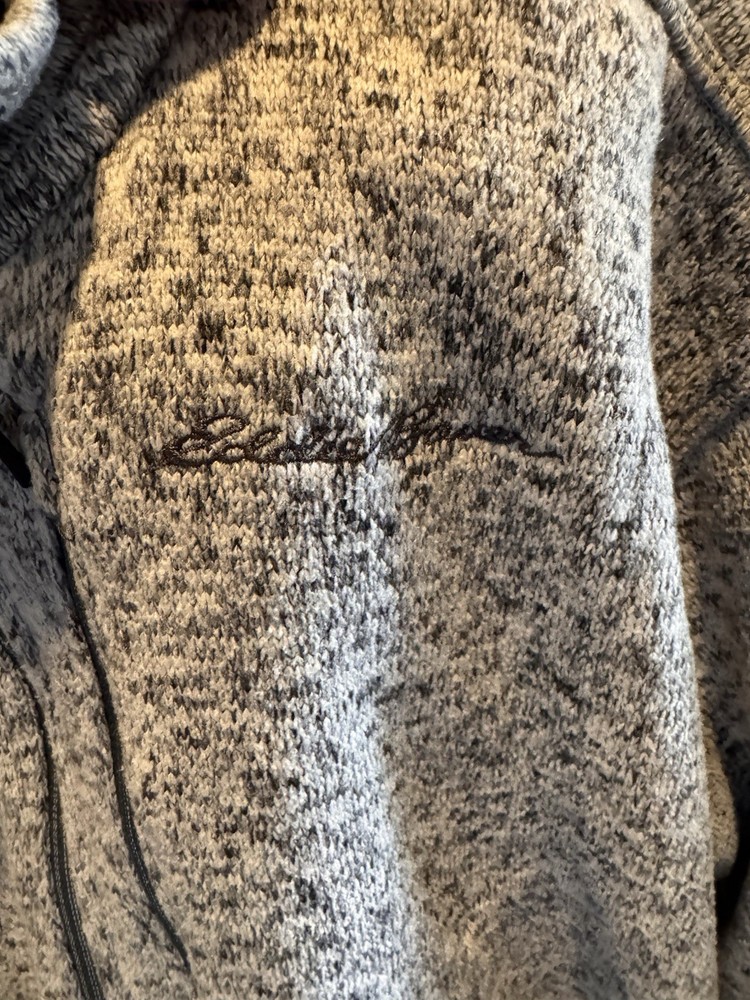 Eddie Bauer Men’s Large Grey 1/4 Zip Sweater Pullover
