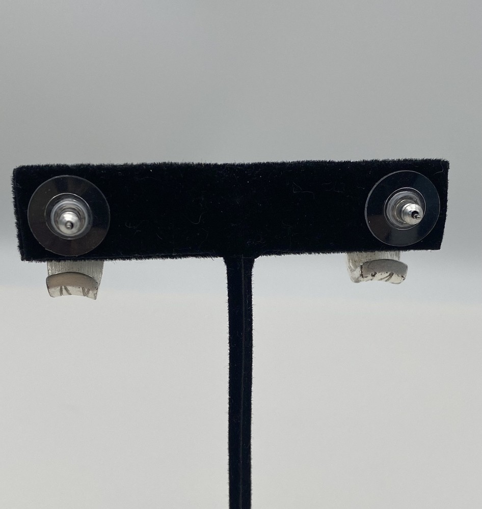 Givenchy Rhinestone Silver Tone Pierced Earrings