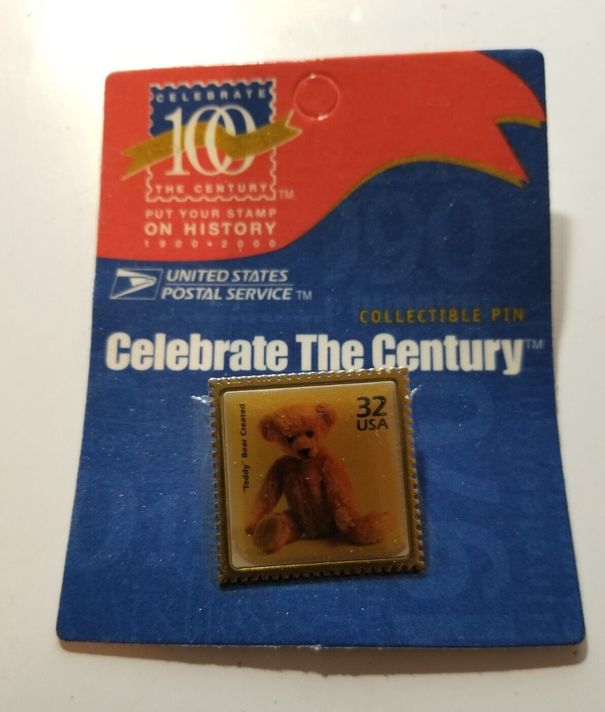 1998 Teddy Bear lapel pin. still on backing!