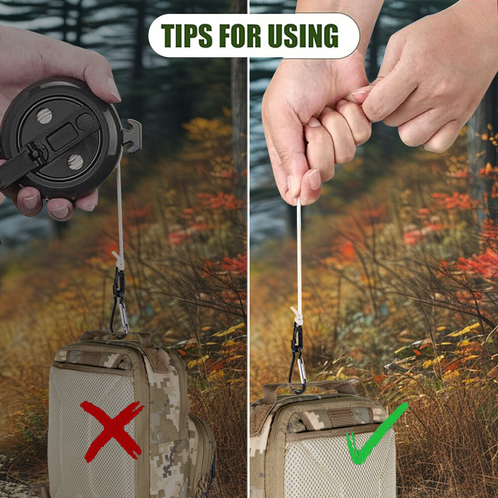 Treestand Retractable Bow Hoist Rope 33FT Bow & Gear Hoist for Hunting 4MM Thick