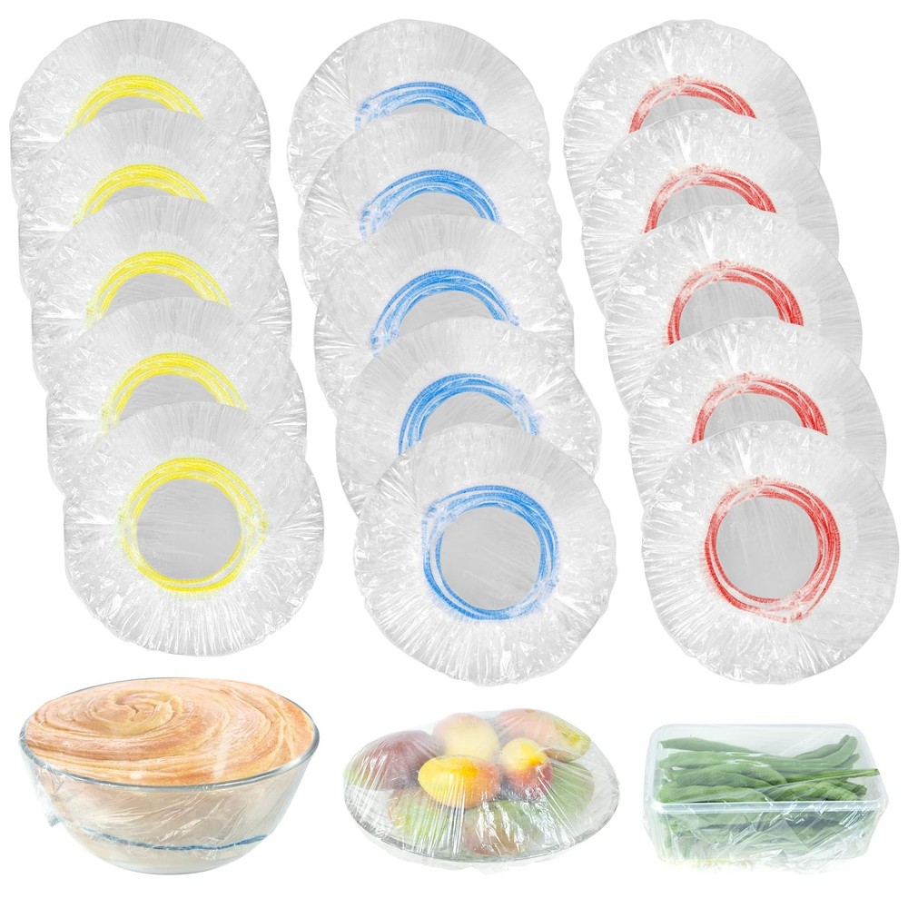 Plastic Bowl Covers Elastic Reusable Fresh Keeping Standard, Transparent