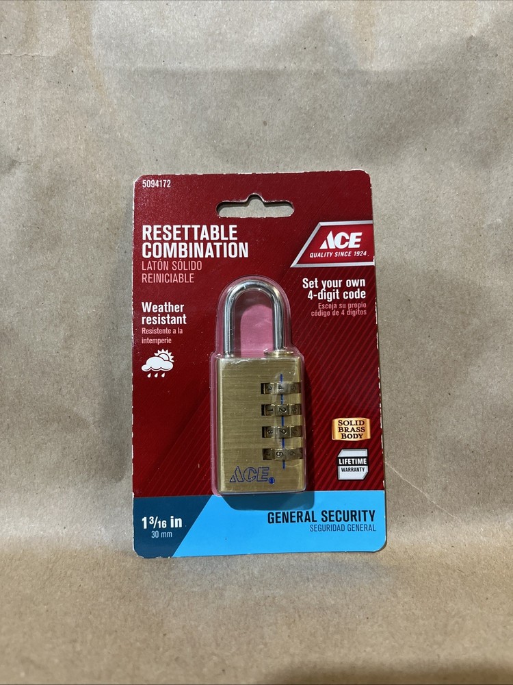 Ace Hardware Resettable Combination General Security 1 3/16” 5094172