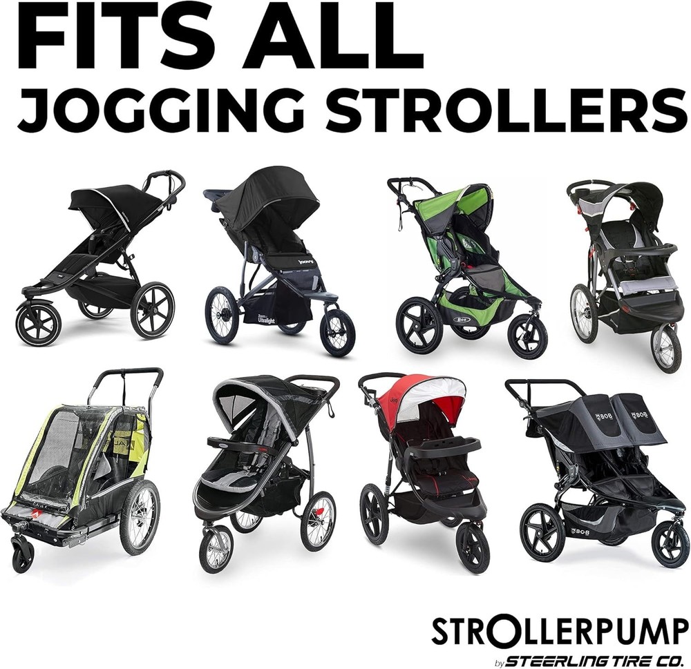 StrollerPump by Steerling Tire Co. - Portable Stroller Tire Pump
