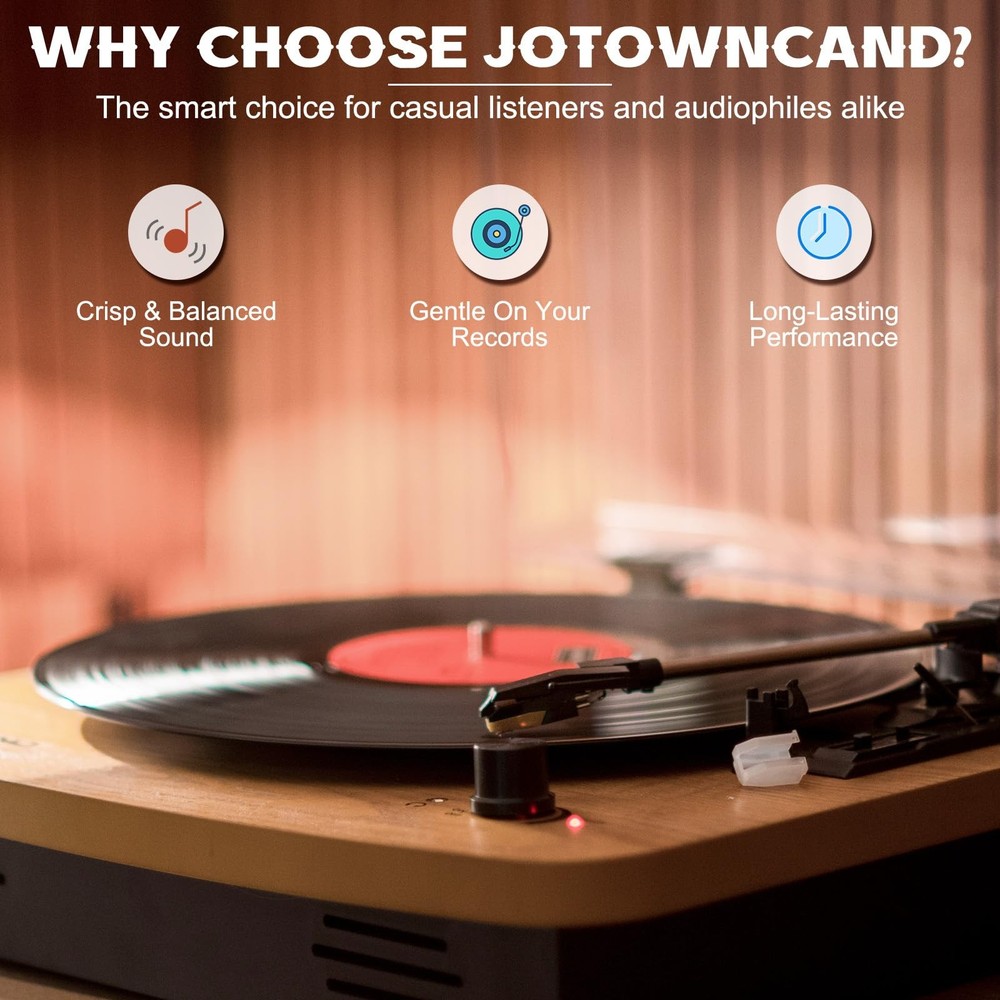 Upgrade Ruby Elliptical Diamond Tip Record Player Needle 5-Pack Stylus Kit Pro