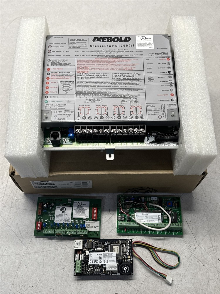 DIEBOLD SECURESTAT D1700GV2 ALARM CONTROL PANEL W/ MODULES D7412GV2 NEW OPEN BOX