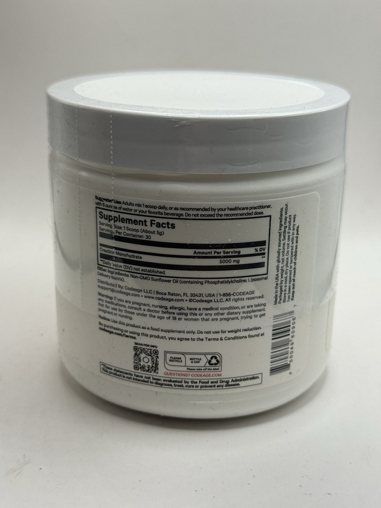 Codeag Sport, Liposomal Creatine Powder, Unflavored, 5.29 oz (150 g)