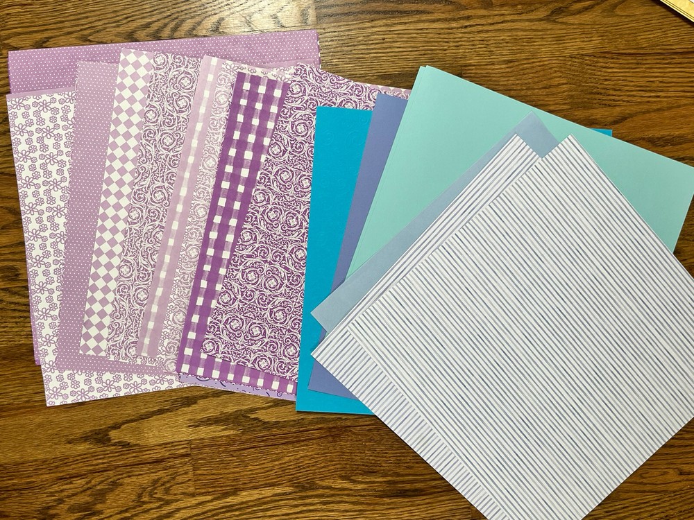 Scrapbooking Lot of 200 Sheets Mixed Thick & Thin Paper 12"x12" Solid & Prints