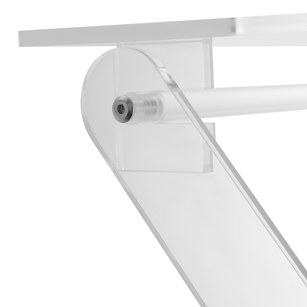 Foldable Acrylic Computer Table X-shaped Clear Computer Rack Stand Coffee Table