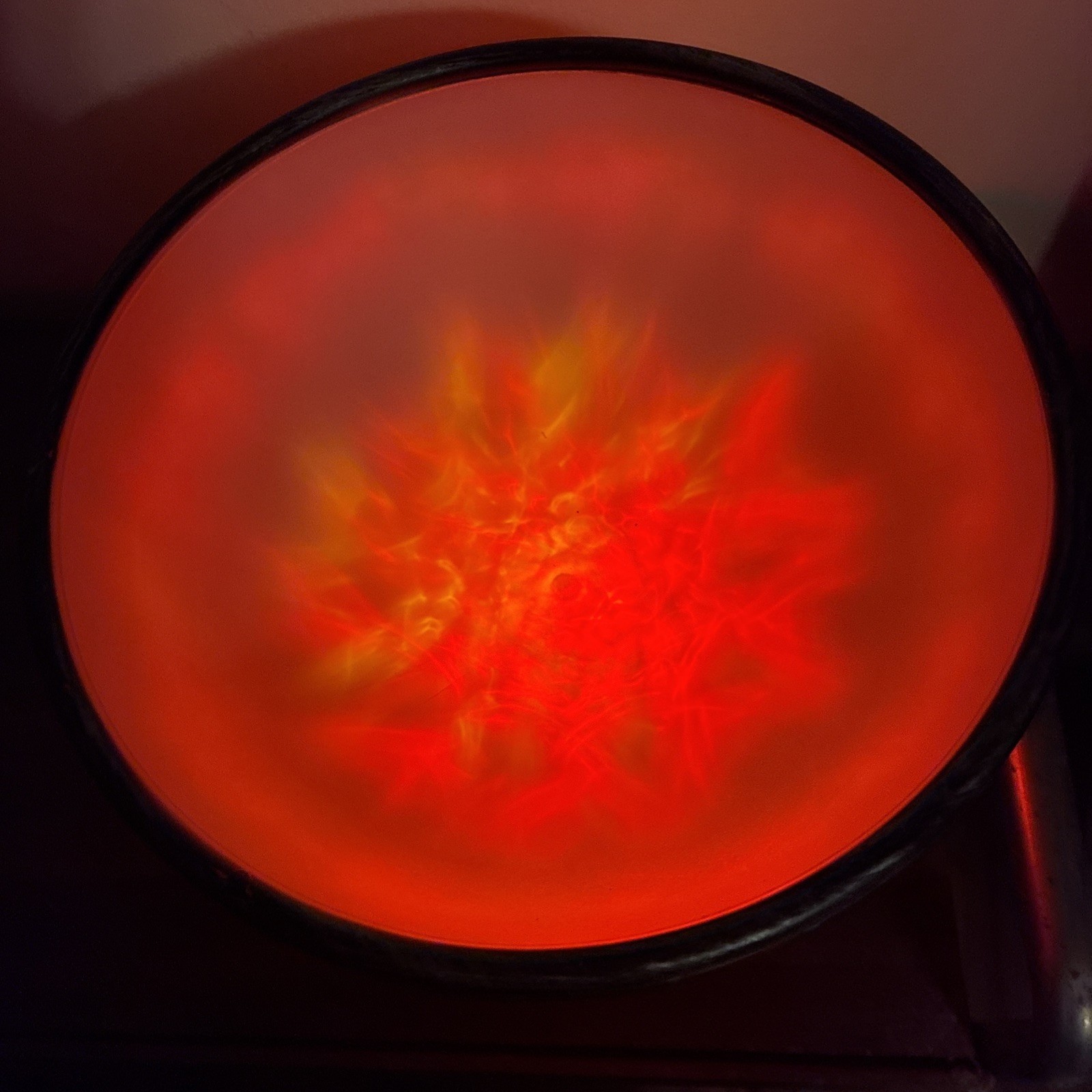 Gemmy Halloween Light Up Goth Pedestal Candy Bowl Red Flame Look Spooky!