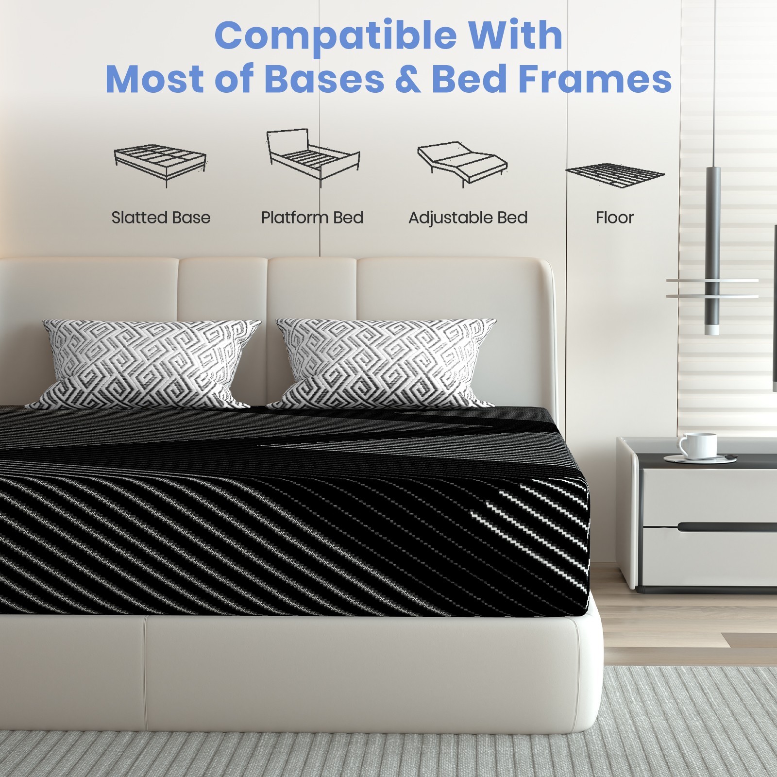 Cooling Memory Foam Mattress in a Box, 8" 10" 12" Twin Full Queen King Mattress