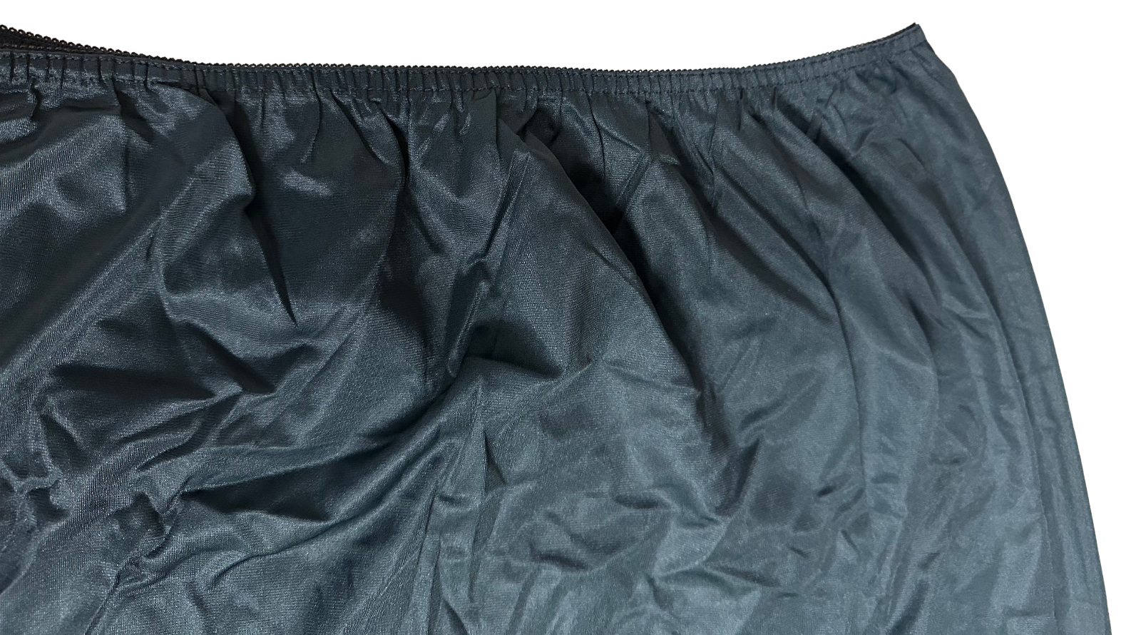 Ventura Plus Size Nylon Half Slip 25" Long 3X BLACK GREEN (Side Slit) #4743 NWT