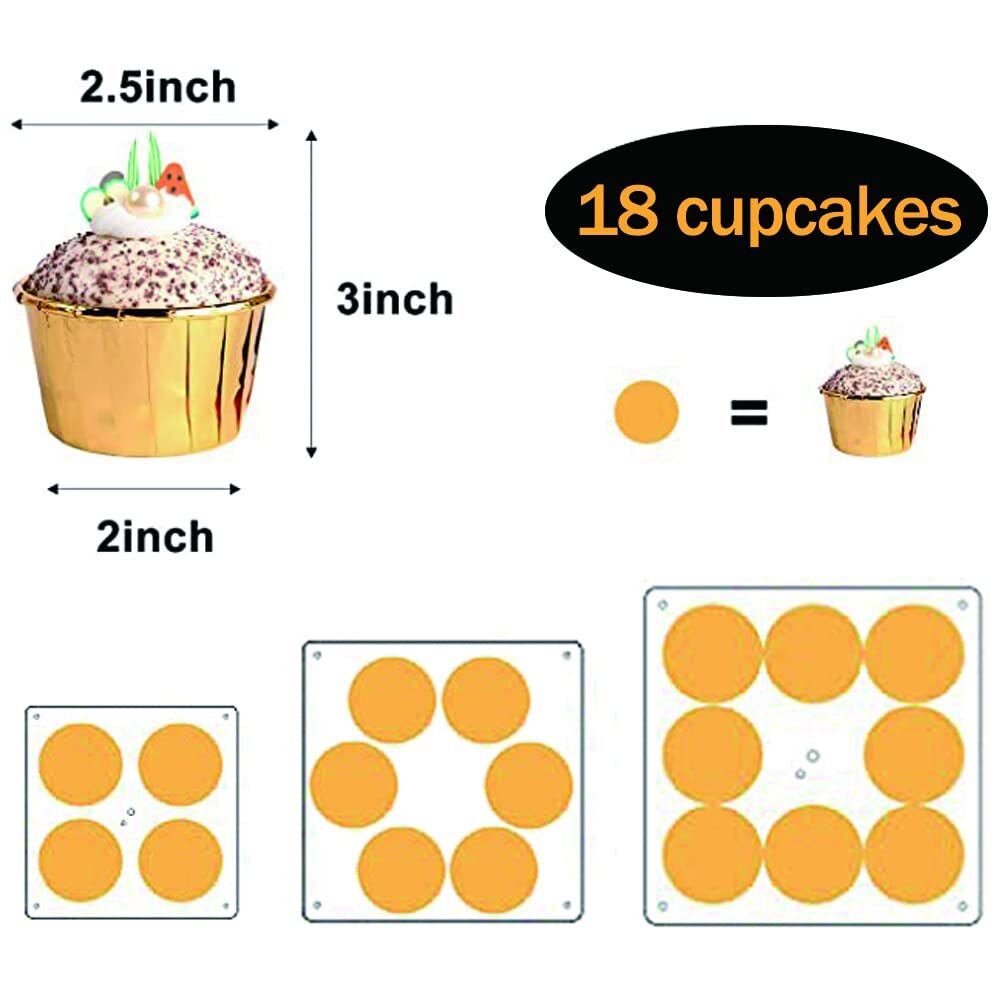 2 Pack Cupcake Stand 3 Tier Serving Tray Cupcake Dessert Candy Fruit Display Hol