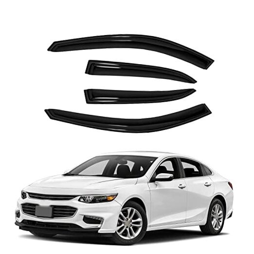 4pc Sun Rain Guards Window Visor Wind Deflector Compatible For Malibu 2013-2015