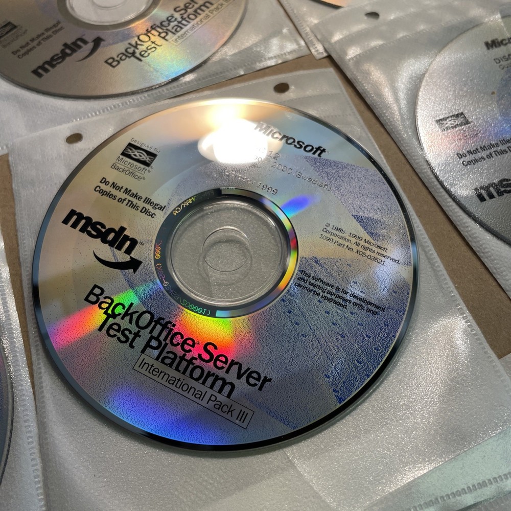 Microsoft MSDN Back Office Server Test Platform Discs 1-20 -Oct. 1999 Int’l Pack