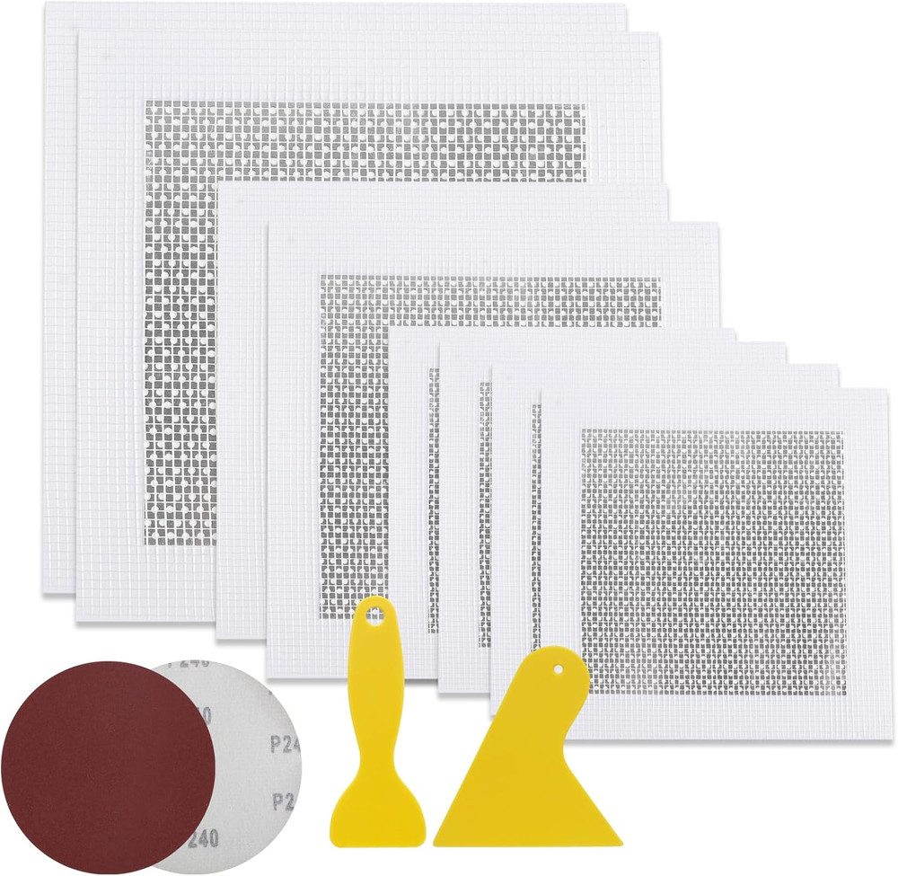 11 Pack Drywall Patch, 4/6/8 Inch Wall Patch with Extended Self Adhesive Mesh