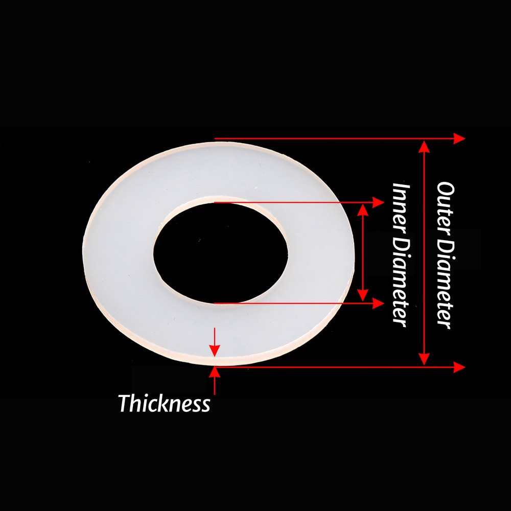 3MM THICK WHITE SILICONE HIGH TEMP FLAT RING RUBBER WASHER SEAL GASKETS