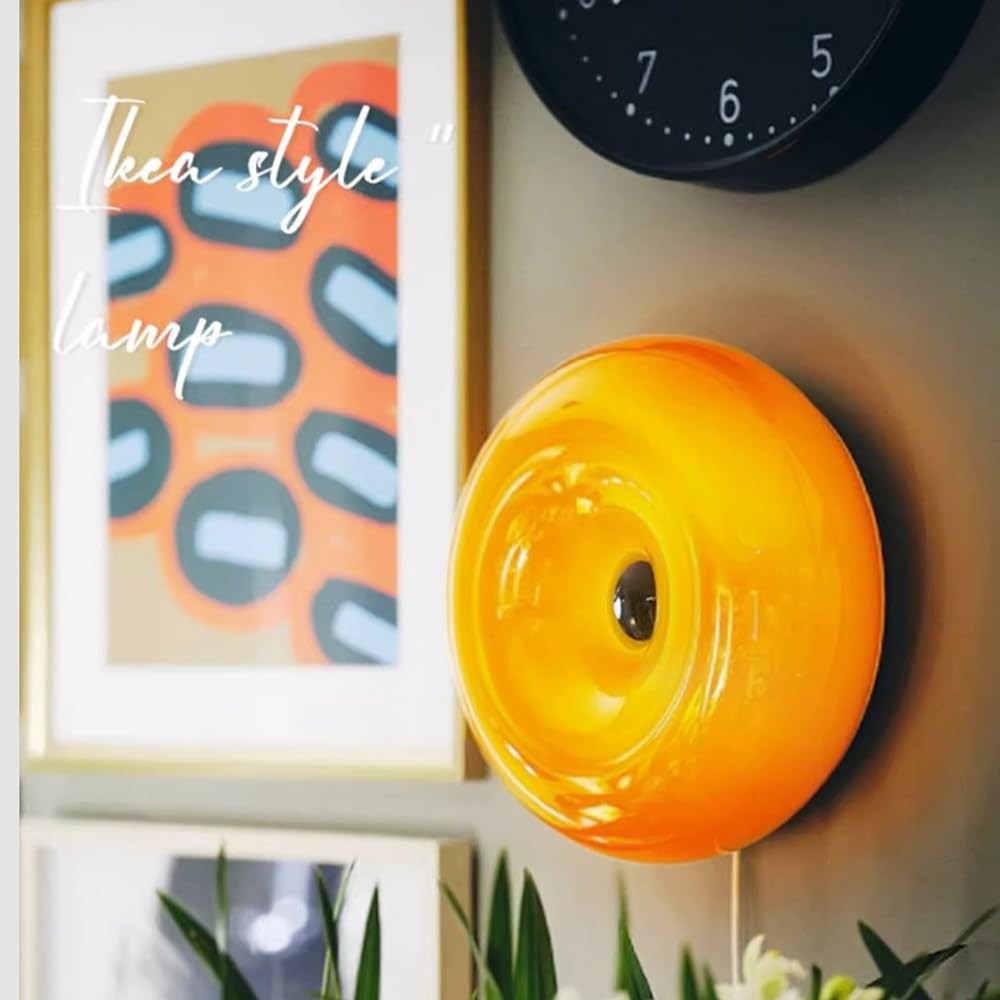 Modern Design Donut Table Lamp, LED Acrylic Lampshade with Durable Shade, Orange