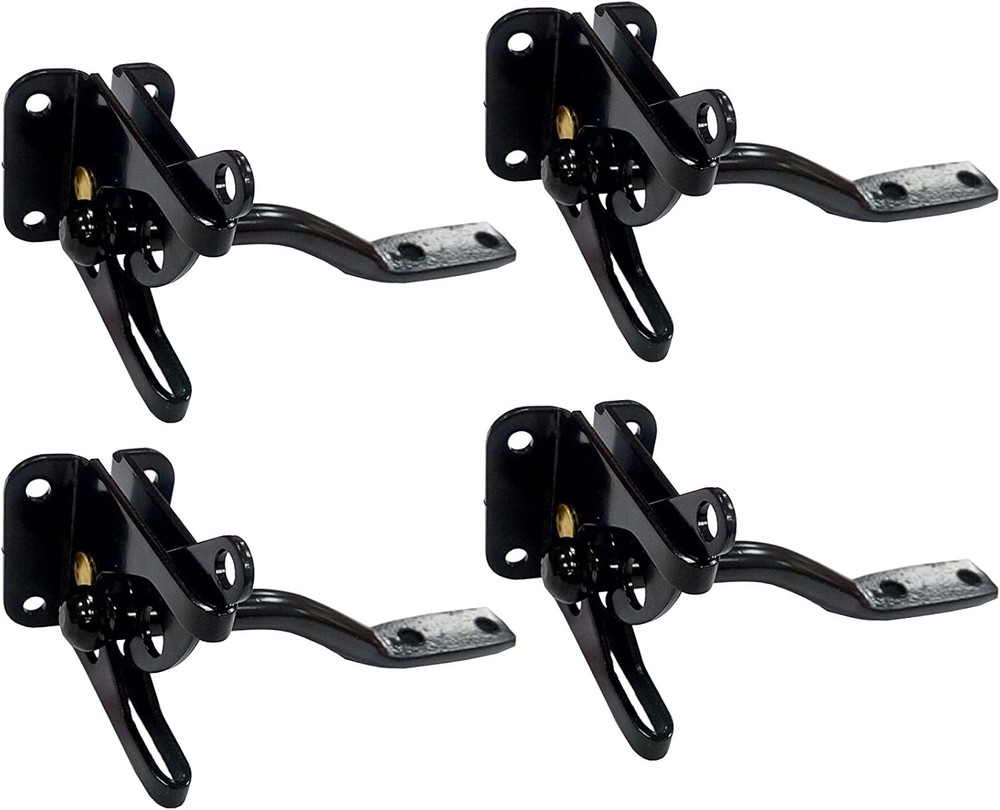 Modern Padlock Compatible Gate Latch, 2-1/8" - Sturdy Steel, 4 Pack for Security