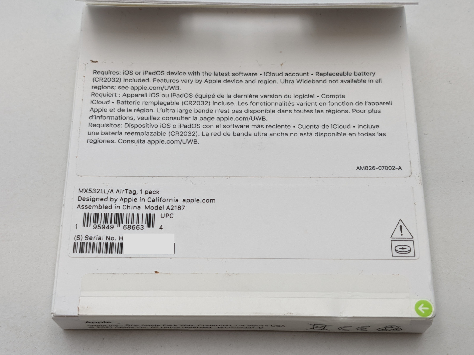 Apple Airtag Tracking Device MX532LL/A A2187 Lot of 5