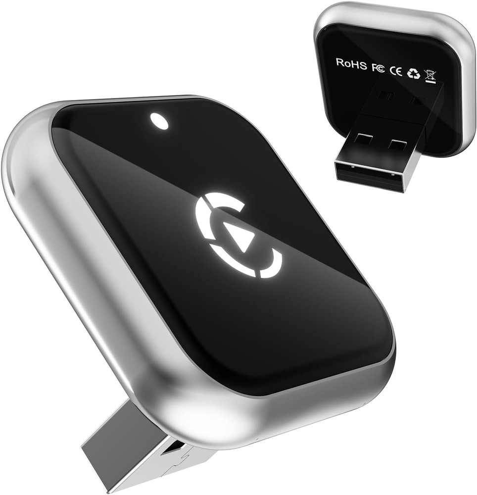 Mini L-Type & Ultra-Thin CarPlay Adapter, Wireless and Bluetooth Latency Free Co