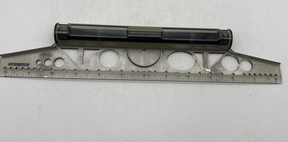 Vintage SAN Roll N Ruler Multi-Function 30 cm Metric Pro-Style Drawing Tools New