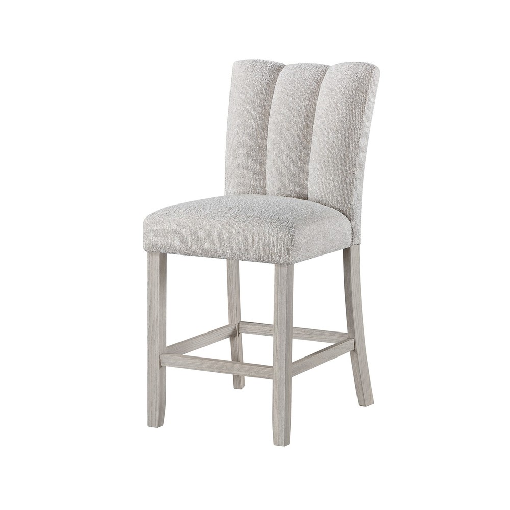 Modern Gray Wood Rectangular Dining Side Chairs, Solid Back, Set of 2