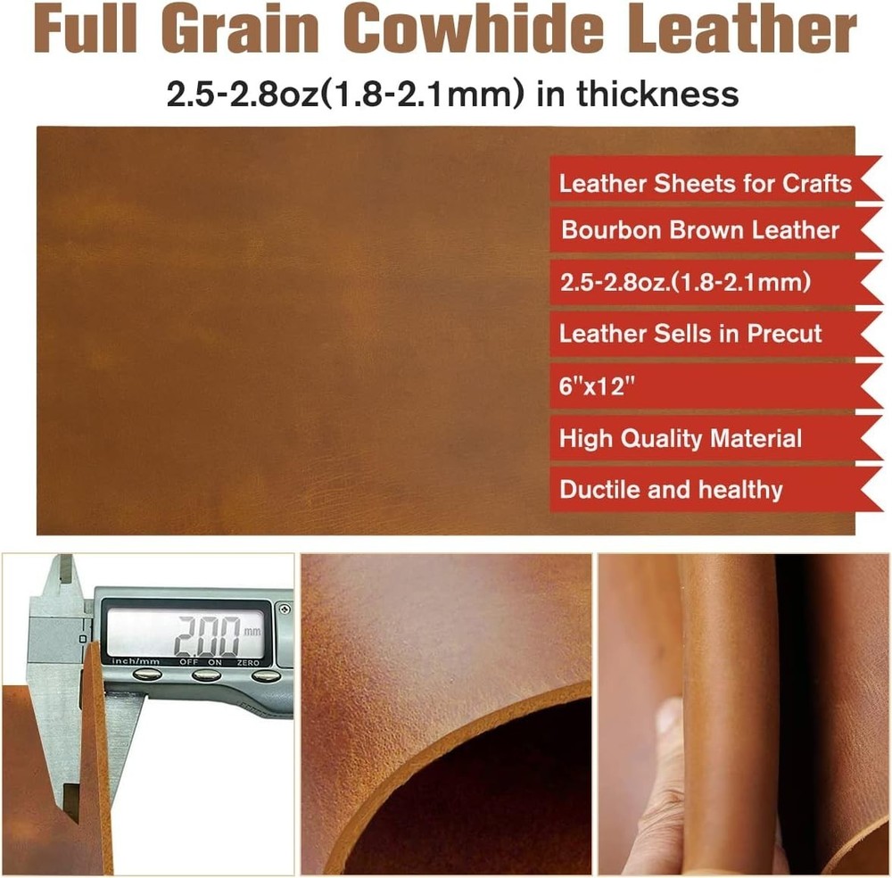 Thick Leather Sheets for Crafting Tooling Leather Full Grain Cowhide Leather