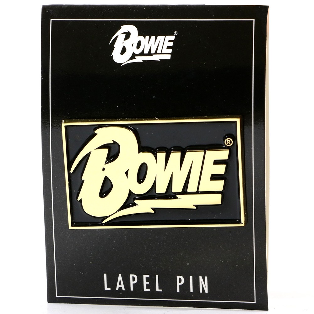 Authentic DAVID BOWIE Rectangle Logo Lapel Pin NEW
