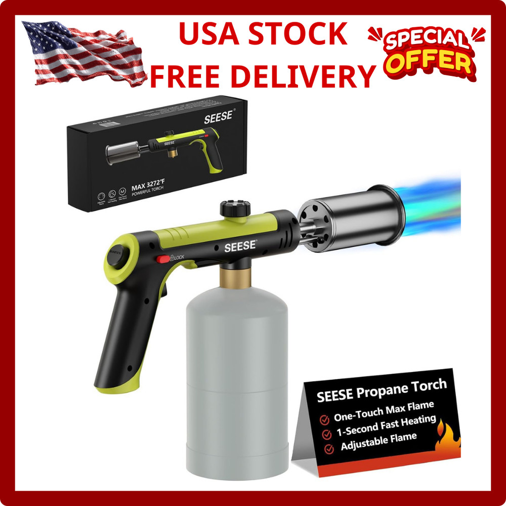 Powerful Propane Torch Gun,Kitchen Cooking Torch With One-Touch Max Fire, Cha...