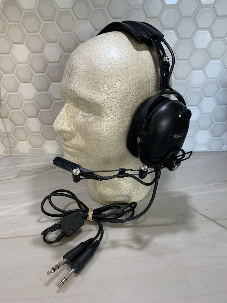 Flightcom Aviation Headset Black Model Unknown