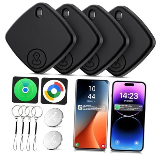 Air Tracker for Android or iOS - 4 Pack - Dual System Android Smart Google Black