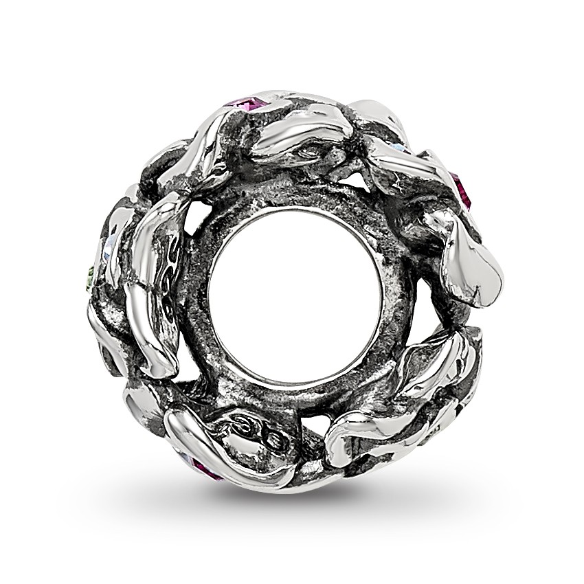 Silver Reflections Crystals Cherry Blossoms Bead QRS3468