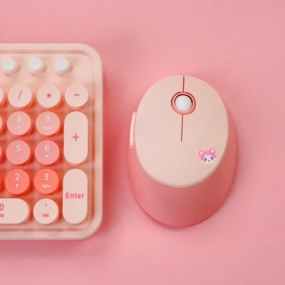 Wireless Keyboard and Mouse Combo2.4G USB Multi-Color Cute Full Size Keyboard...