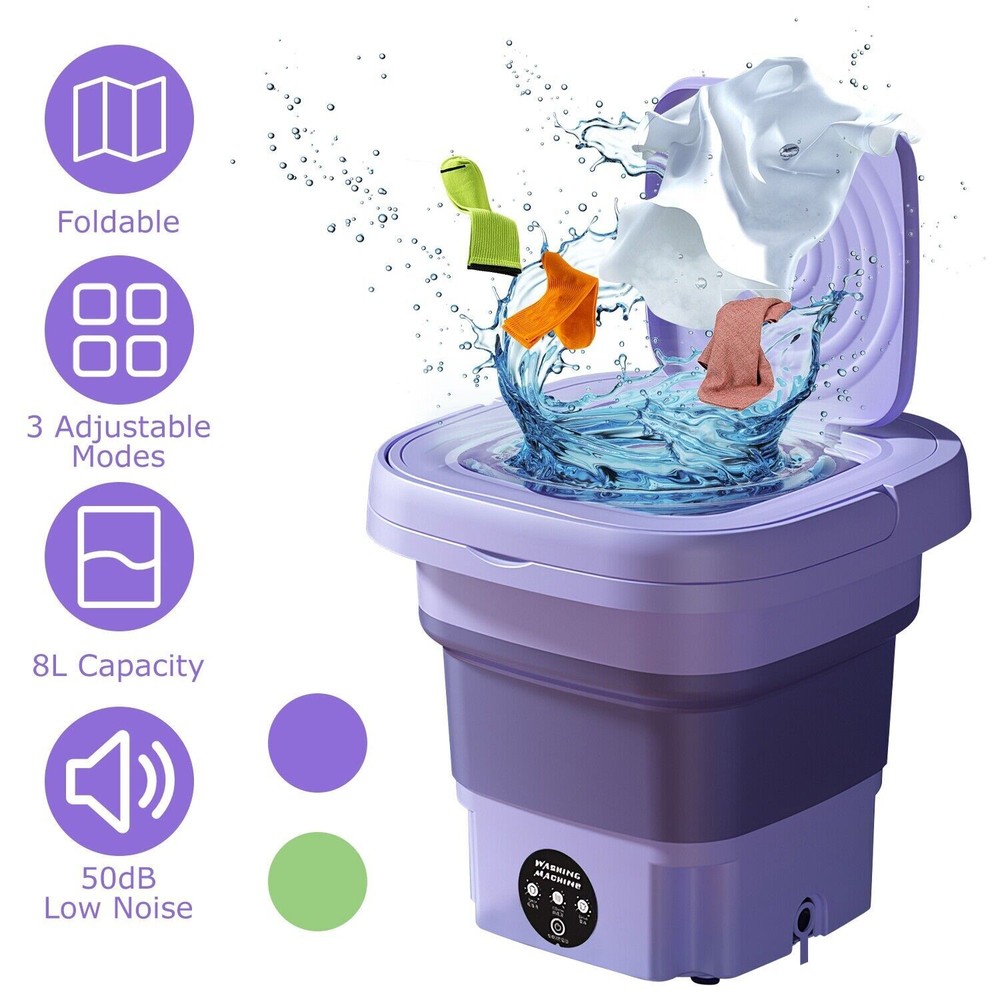 Mini Washing Machine 8L Folding Portable Sterilization Drying Laundry Machine