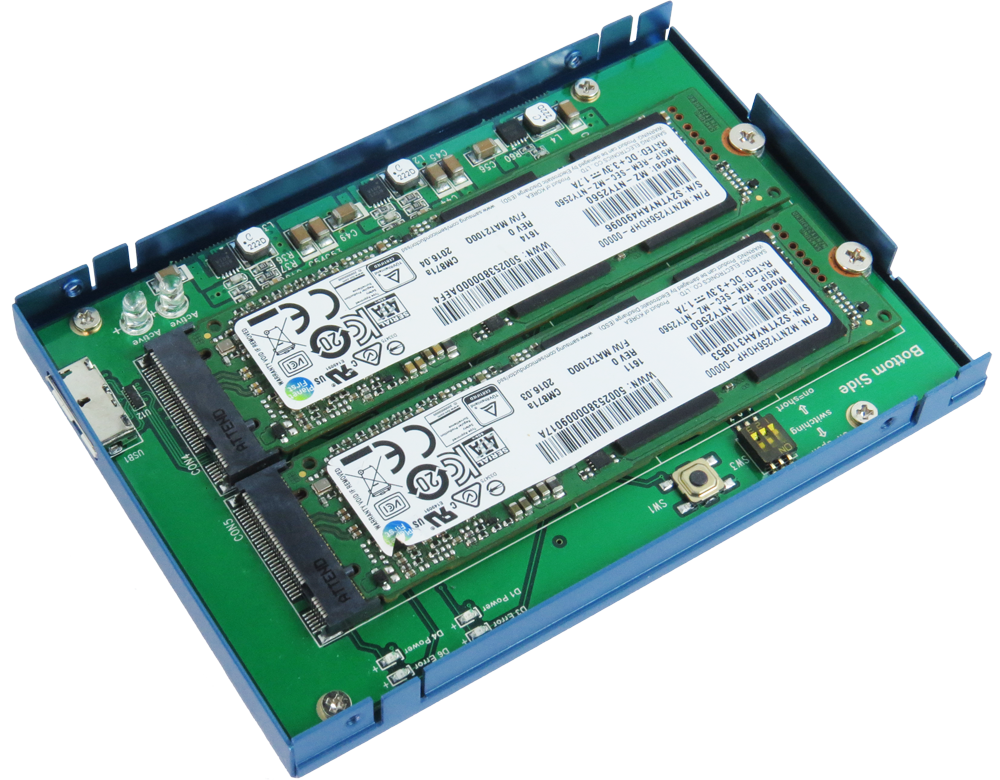 USB 3.1 Micro B to M.2 B Key X2 Raid Card