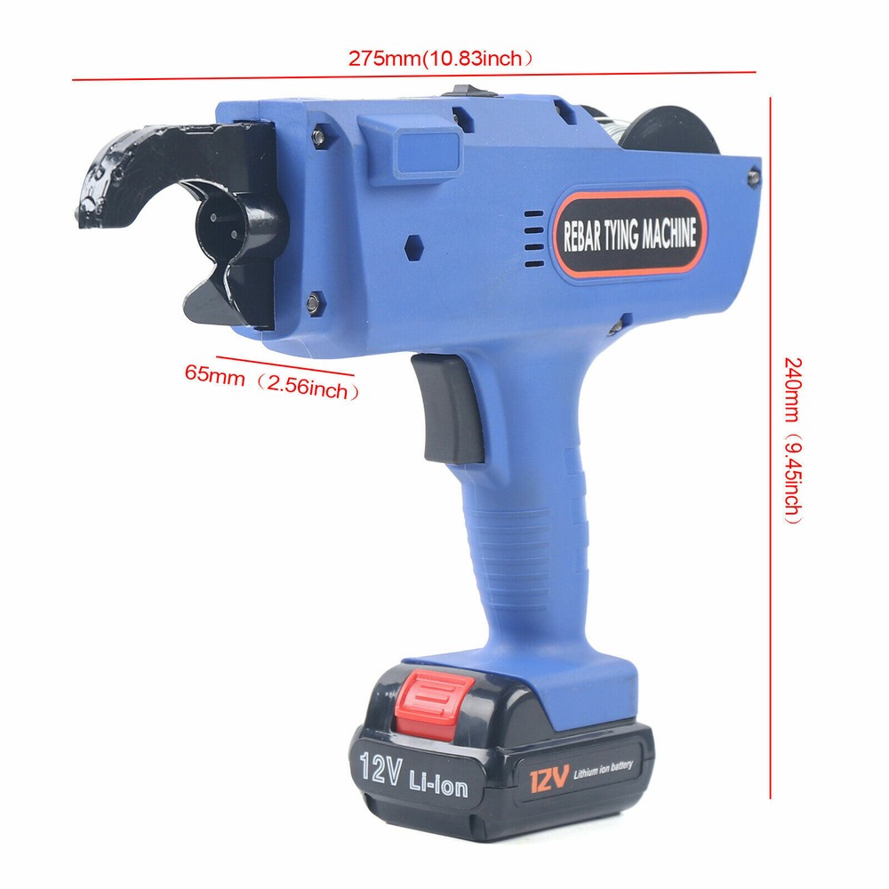 Automatic Rebar Tier Tying Machine Strapping Machine w/ Electric & 2 Batteries