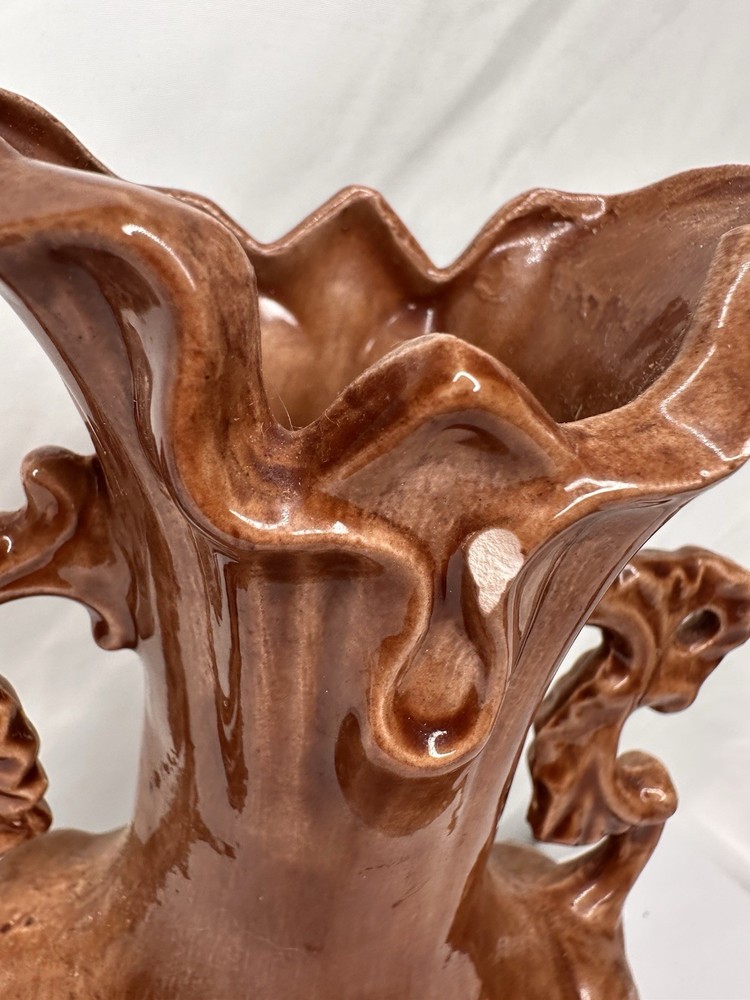 Porcelain Scroll Handles Vase Read Description