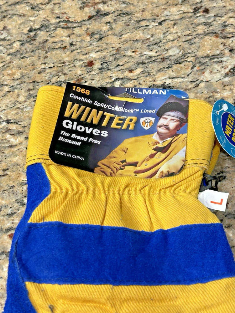 Tillman 1568 Split Cowhide ColdBlock Lined Waterproof Winter Work Gloves Large