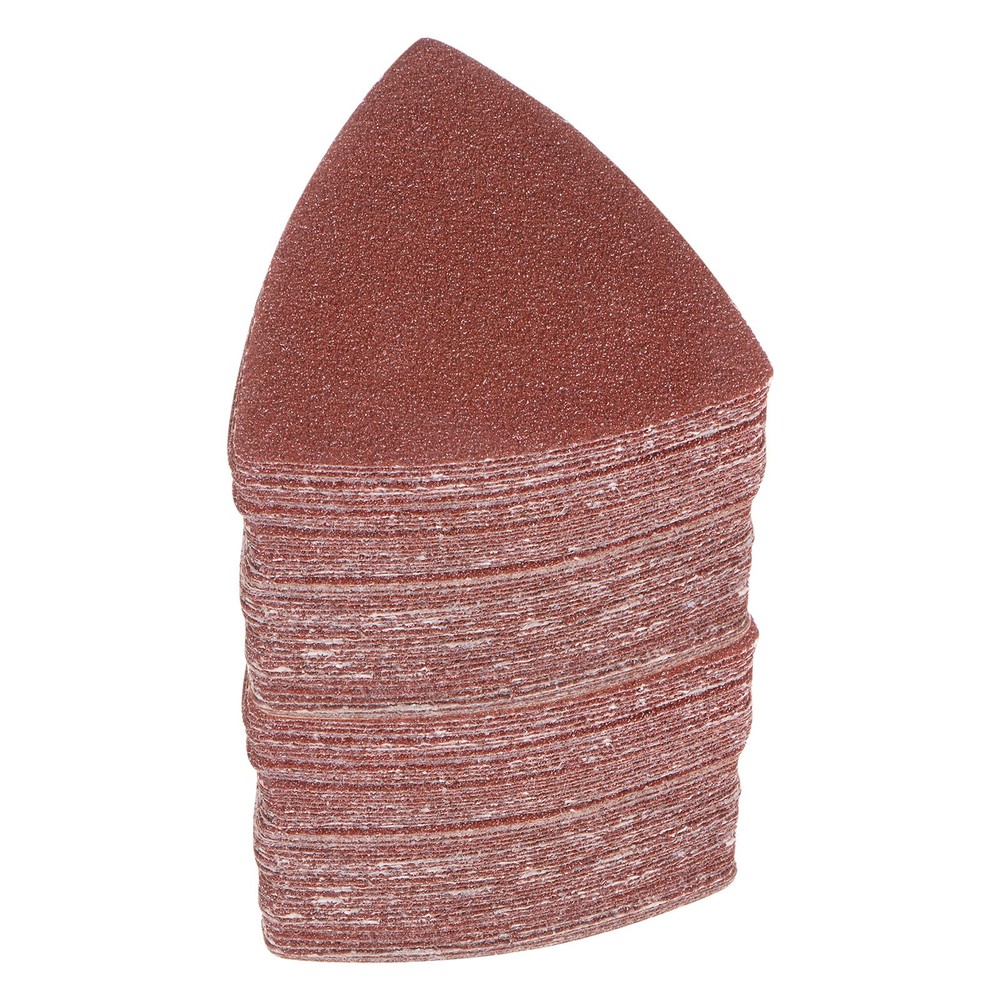 120pcs 40 Grits 80mm Aluminum Oxide Triangular Hook & Loop Sandpapers Pads
