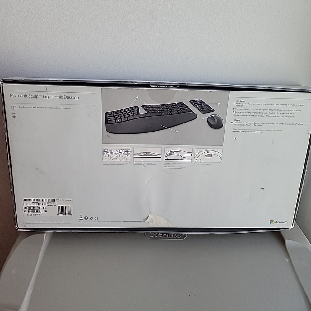 Microsoft Sculpt Ergonomic Desktop Keyboard Mouse Number Pad Bundle - No Dongle