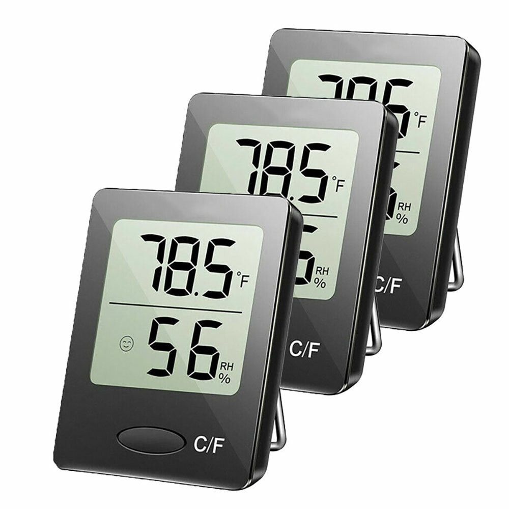 Mini LCD Digital Thermometer Indoor Hygrometer Temperature Humidity Meter Clock
