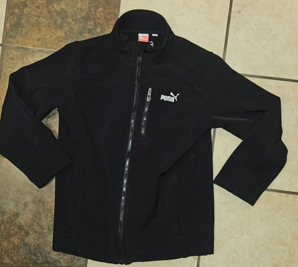 PUMA - BOYS FULL ZIP ATHLETIC OUTERWEAR - Size Medium - Black Training Jacket